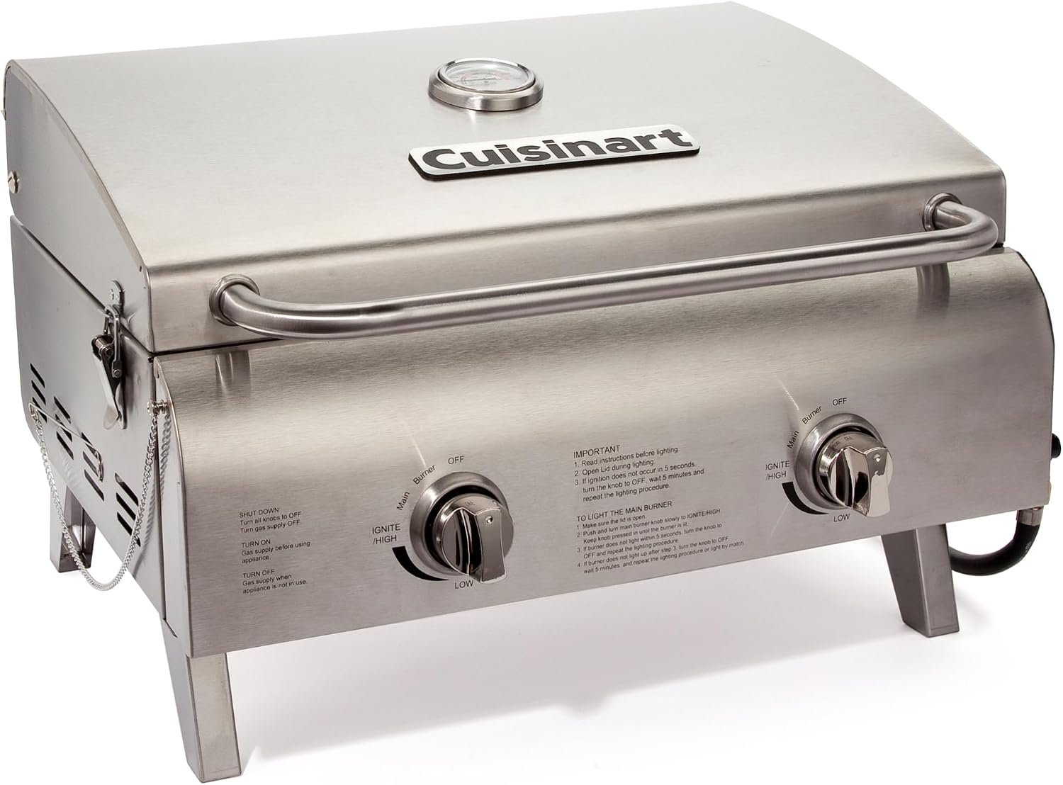 Cuisinart CGG-306 Parrilla de Gas Portátil 2 Quemadores 20.000 BTU