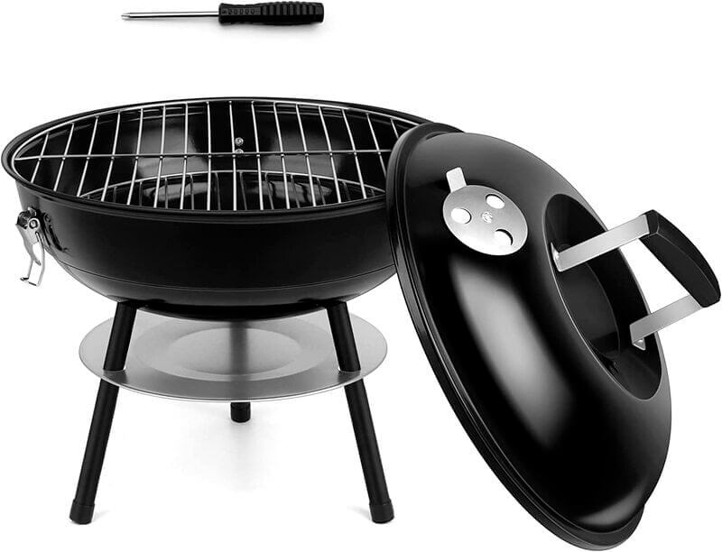 HaSteeL Parrilla de carbón de 14 pulgadas portátil en asadoresyparrilla.com
