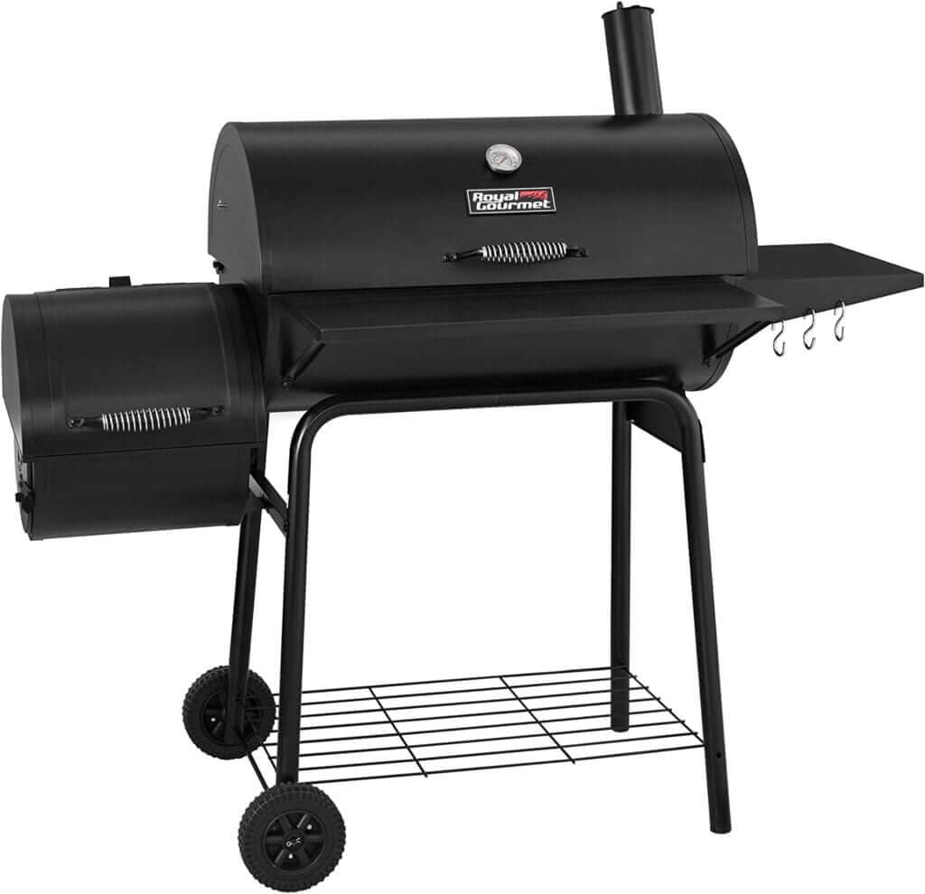 Royal Gourmet CC1830FC - Ahumador de carbón (parrilla + cubierta), color negro