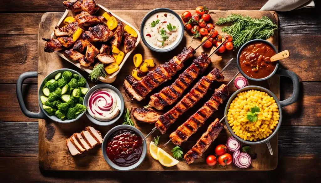 porciones proteínas Asador de barril